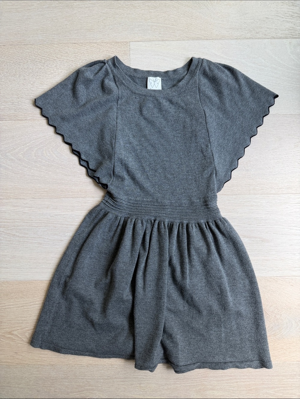 Girls' Ella moss Gray Knit Short-Sleeve Dress - Classic Comfort sz 10